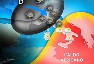 Italia spaccata in due tra temporali e caldo africano: le previsioni meteo